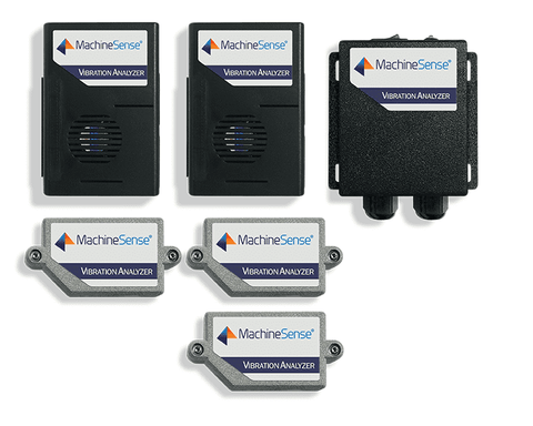 MachineSense Vibration Analyzer 115/230 VAC + 3 Sensor Kit + 2 Data Hub
