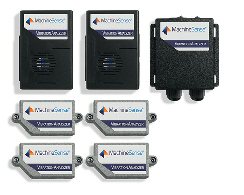 MachineSense Vibration Analyzer 115/230 VAC + 4 Sensor Kit + 2 Data Hub